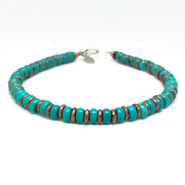Grounding & Protection Turquoise & Copper Bracelet