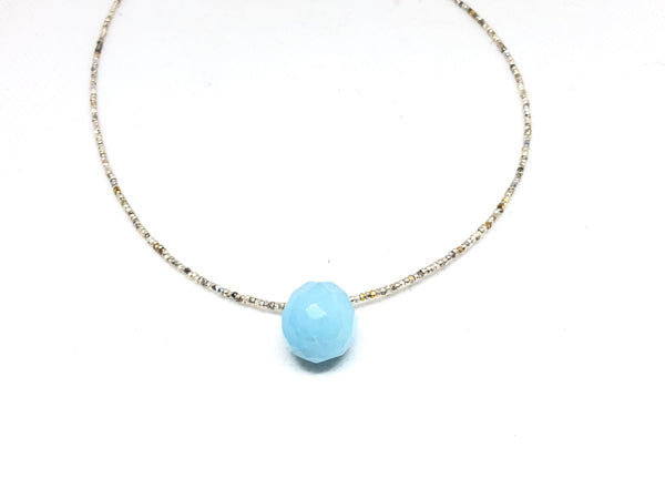 Aquamarine Teardrop Necklace