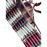 Turquoise Beads and Red & White Pipe Bone Tribal Choker