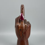 Ruby Ring Stormie Art Original Design Rosecut Ruby Teardrop Stone Shape Solitaire and Setting in Sterling Silver