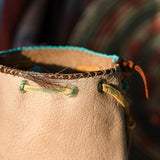 Eagle Pouch Stormie Original Beaded Design with Horsehair and Turquoise