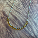 Gold Colored Glass Teardrop Necklace