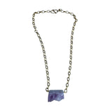 Amethyst Necklace with Gold toned Chain 20 inches