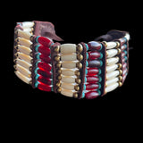 Turquoise Beads and Red & White Pipe Bone Tribal Choker