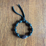 Black Lava and Shiva Beaded Stretch Bracelet