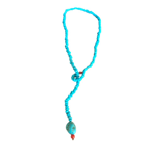 Round Turquoise and Crumb Bead Necklace