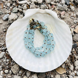 Aquamarine Nugget Copper Heishi  Beaded Bracelet Clasp