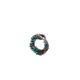 The warmth of red and turquoise is strengths and healing this Turquoise Nugget Beads & Red White Heart Trade Beads Copper Heishi Beaded Bracelet Clasp