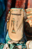 Eagle Pouch Stormie Original Beaded Design with Horsehair and Turquoise