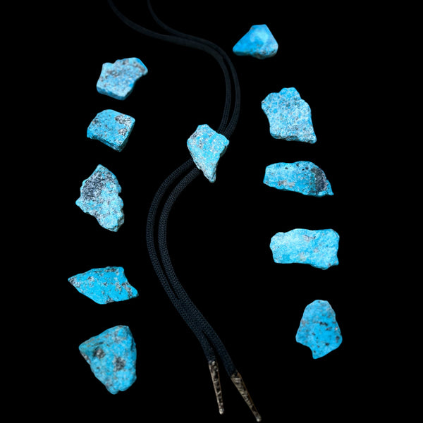 Bolo Tie Kingman Arizona Raw Turquoise Nuggets