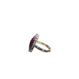 Ruby Ring “Size 9” Stormie Art Original Design Faceted Ruby Square Stone Shape and Set in Sterling Silver