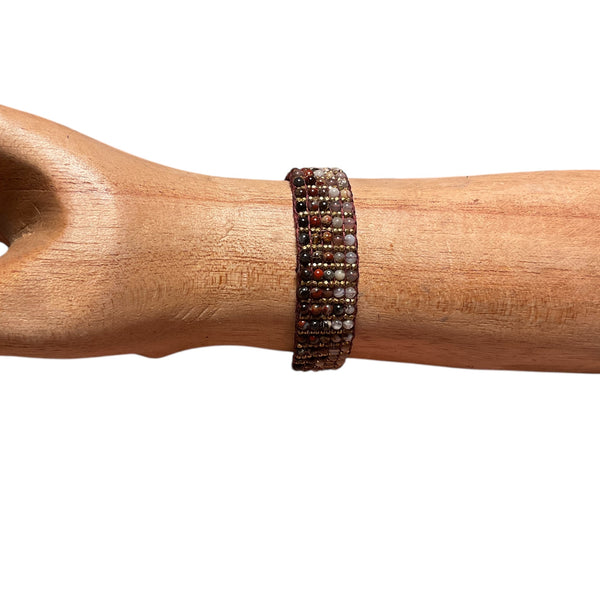 Red Jasper Solar Flair Stormie Beaded Bracelet - Native Inspired Handcrafted Jewelry | Stormie Art