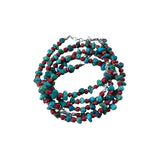 Turquoise Beaded Bracelet with Original Red White Heart Trade Beads