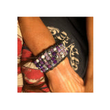 purple agate bracelet on arm