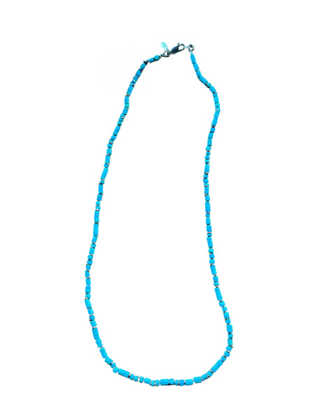 Turquoise Necklace with Copper Heishi and Lobster Clasp Hand beaded by Stormie