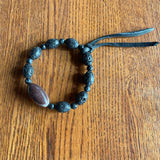 Black Lava and Shiva Beaded Stretch Bracelet