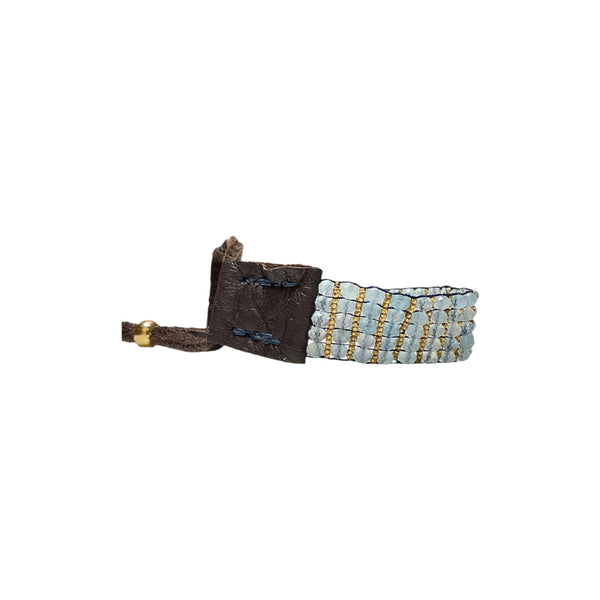 aquamarine bracelet side view leather 