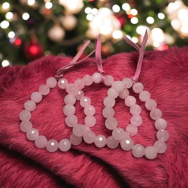 pink rose quartz beaded bracelet 