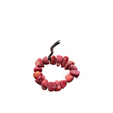 Red Coral Stormie Bracelet with Chocolate Leather Accent