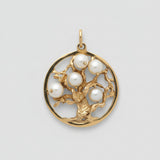 Tree of Life 14K Gold Pendant Design w Cultured Pearls Extraordinary Fine Details