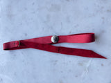 Mercury Dime Button on Red Leather Hatband or Bracelet Wrap
