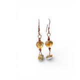 Citrine Heart Earrings Handcrafted on Copper Ear Wire Original Stormie Design