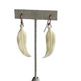 Feather Carved Bone Earrings