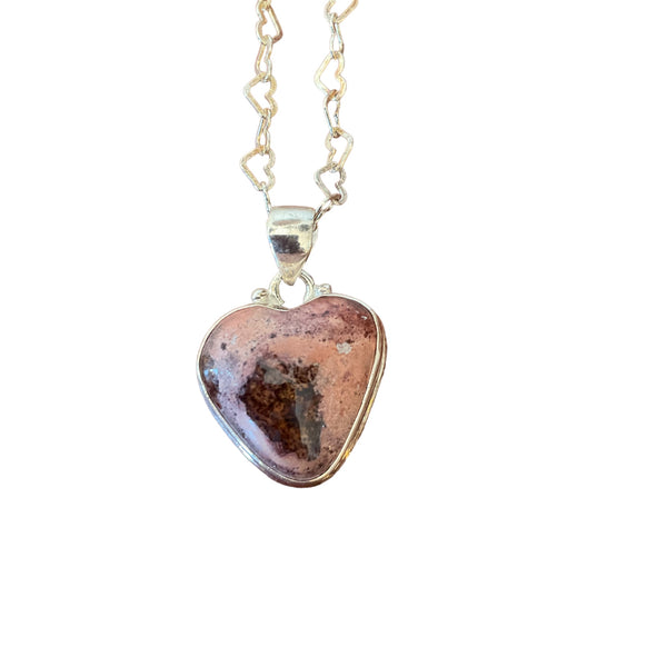 Mexican Fire Opal Heart Necklace