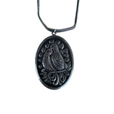 Vintage Love Bird Necklace Large Charm Sterling Silver