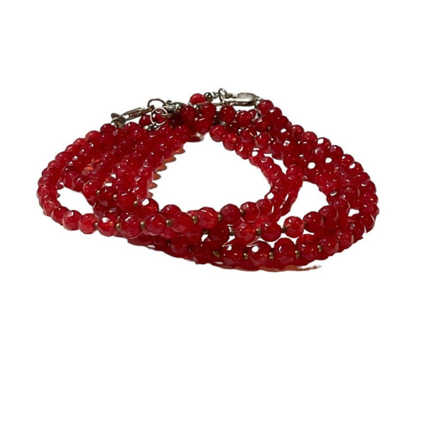 Red Jade Beaded Bracelet