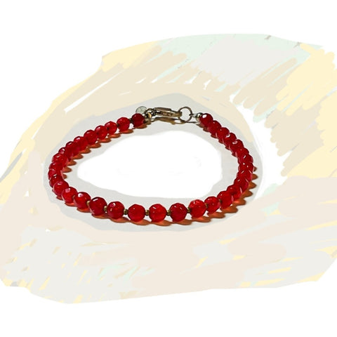 Red Jade Beaded Bracelet