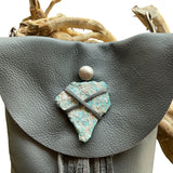 Gray Buckskin Clip-On Side Bag