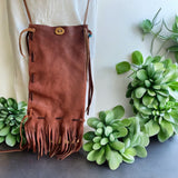 Burgundy Deerskin Pouch