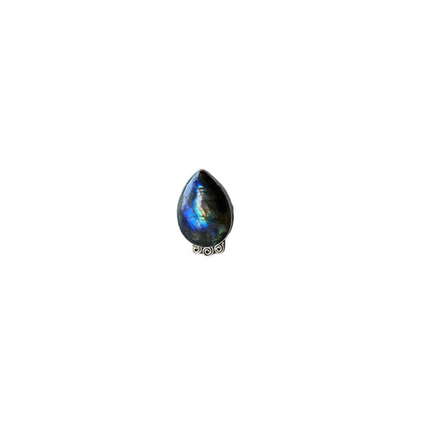 Purple Aura Heart Ring Opal Size 8