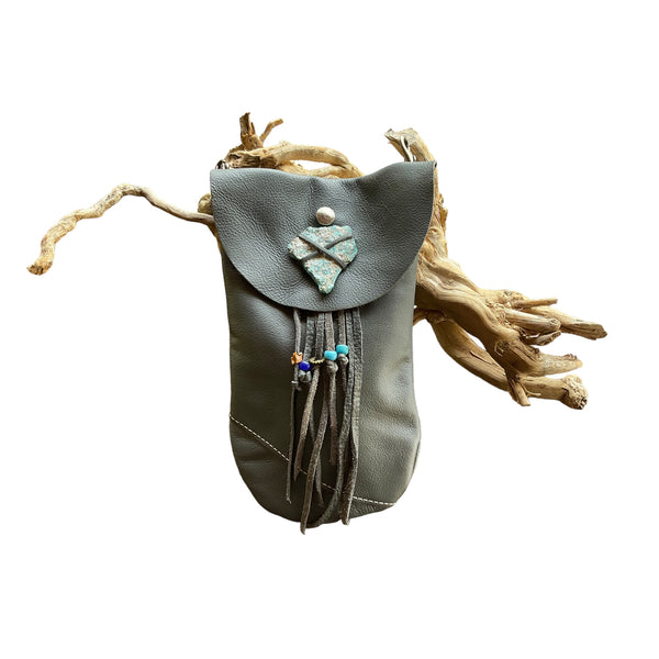 Gray Buckskin Clip-On Side Bag