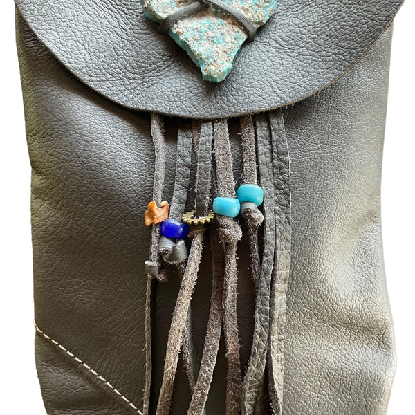 Gray Buckskin Clip-On Side Bag