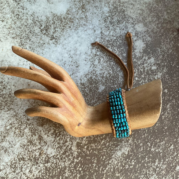 Warrior Protector Turquoise Leather Cuff/Bracelet