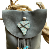 Gray Buckskin Clip-On Side Bag