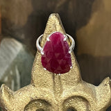 Ruby Ring Stormie Art Original Design Rosecut Ruby Teardrop Stone Shape Solitaire and Setting in Sterling Silver