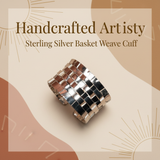 Sterling Silver Basket Weave Cuff Social Media Graphic