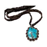 turquoise pendant on white background