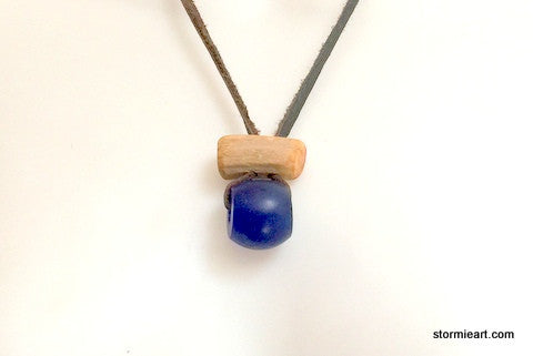 Cobalt Blue Donut Necklace