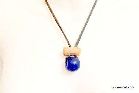 Cobalt Blue Donut Necklace