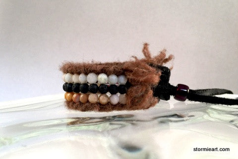 Aquamarine Jasper Lava Bison Bracelet