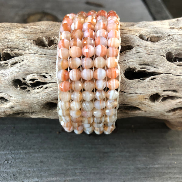 Red Salmon Botswana Agate Bracelet