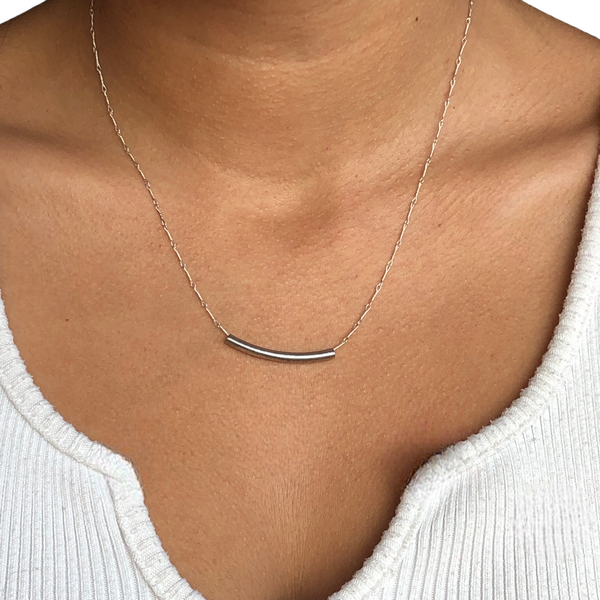 Hollow Crescent Necklace