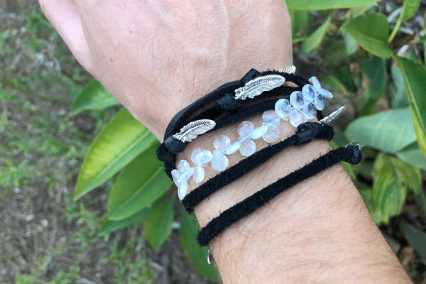 Moonstone Feather Bracelet