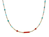 Red & Powder Blue Necklace