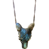 Fox Carved Labradorite Necklace