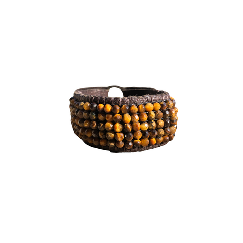 Tiger's Eye Beaded Bracelet Handmade wearable Art by Stormie